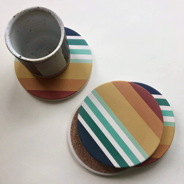 SUNSET Absorbent Stone Coasters set of 4 - DIGS