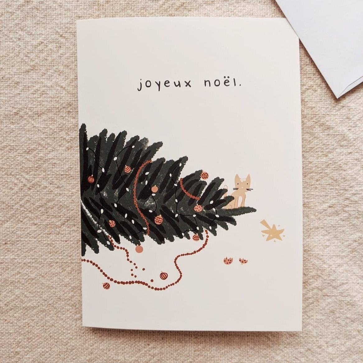 Joyeux Noel Cat Greeting Card