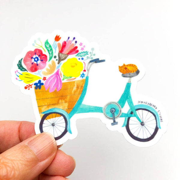 Bicycle & Flowers Sticker