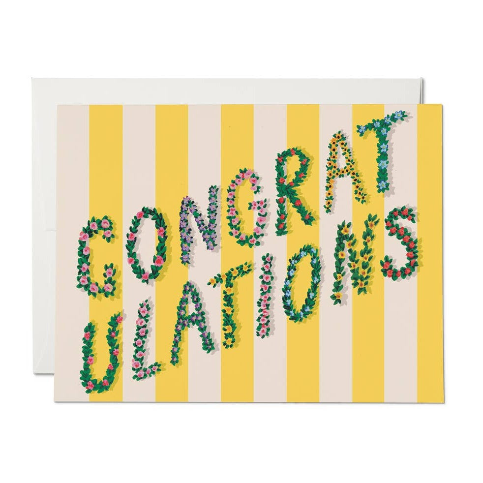 Yellow Stripes Congratulations Card