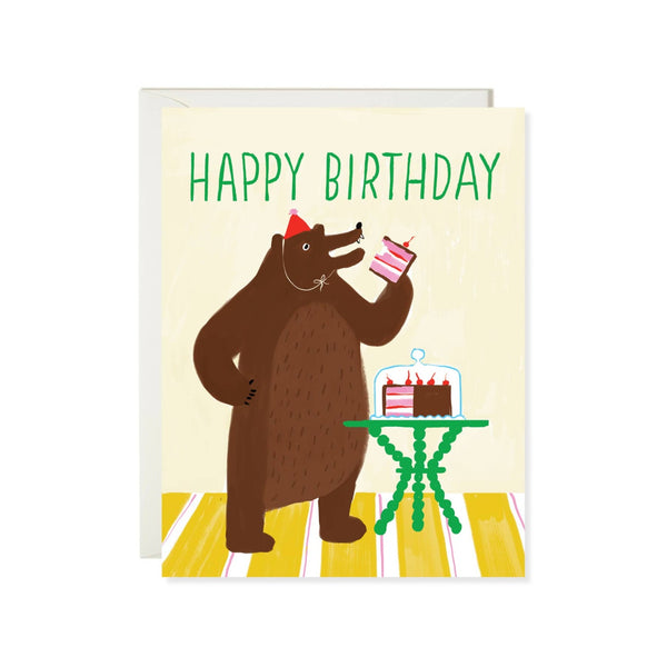 Bear Eats Cake Birthday Card
