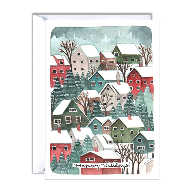 Happy Holiday Houses Card