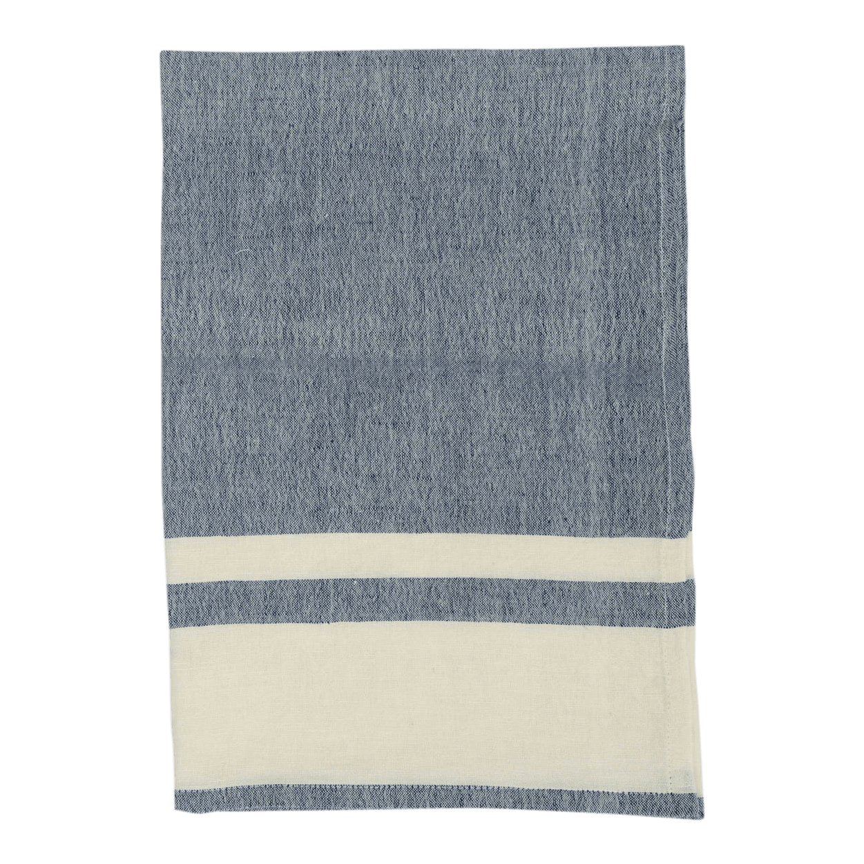 Chambray Indigo Stripe Linen-Cotton Tea Towel - DIGS