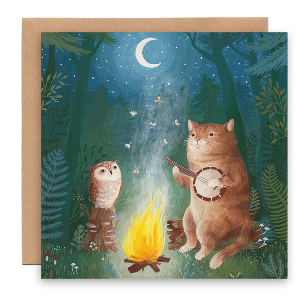Cat and Owl Serenade Card