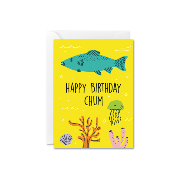 Happy Birthday Chum Fish Mini Card - DIGS