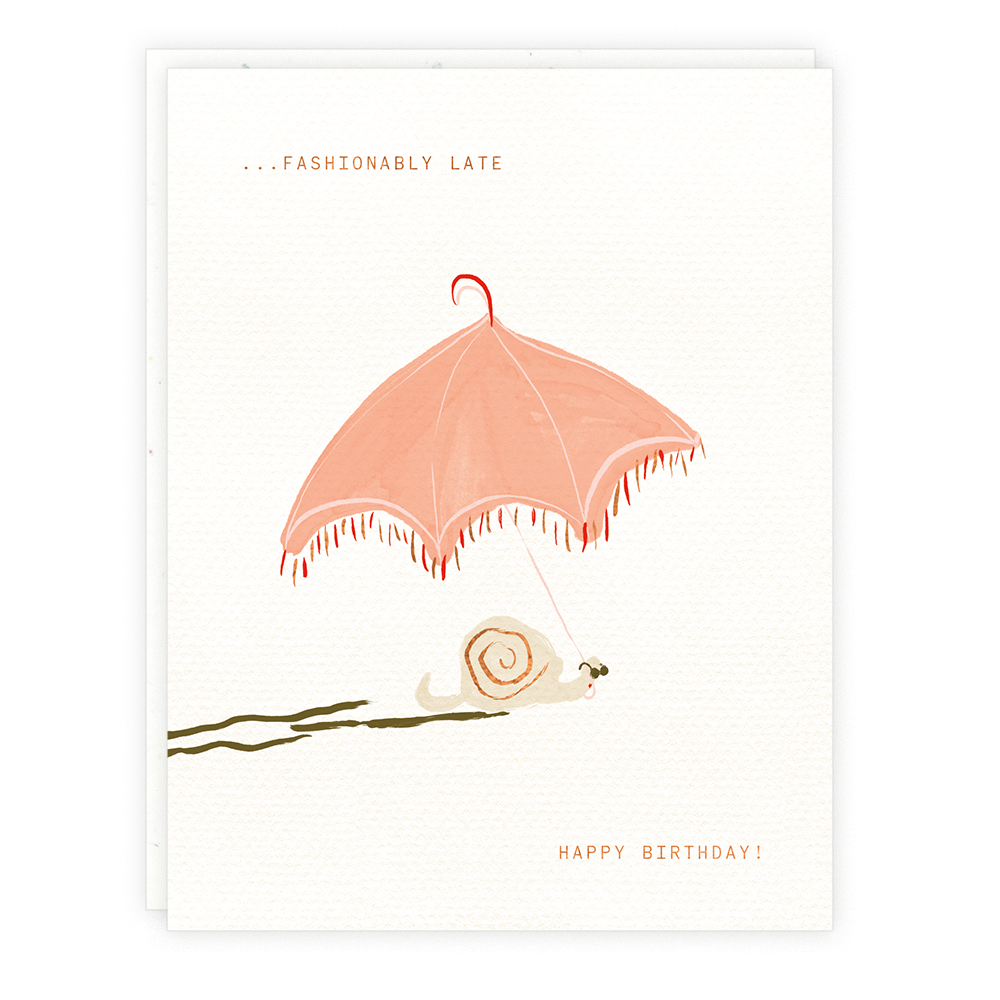 Snail Umbrella Birthday Card