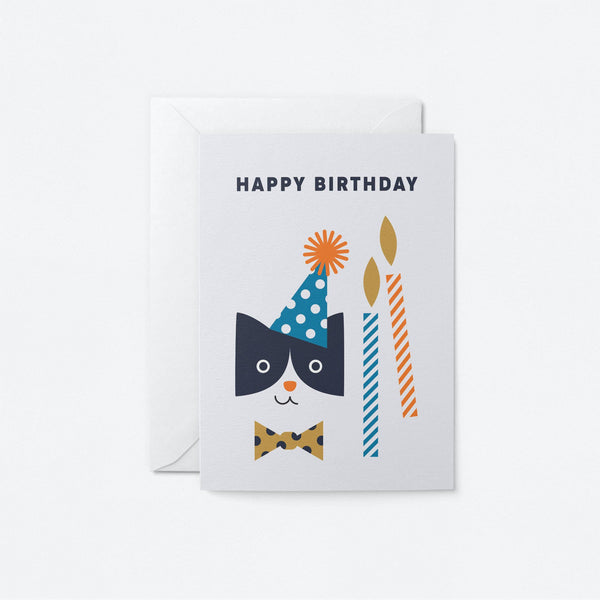 Birthday Party Cat Card