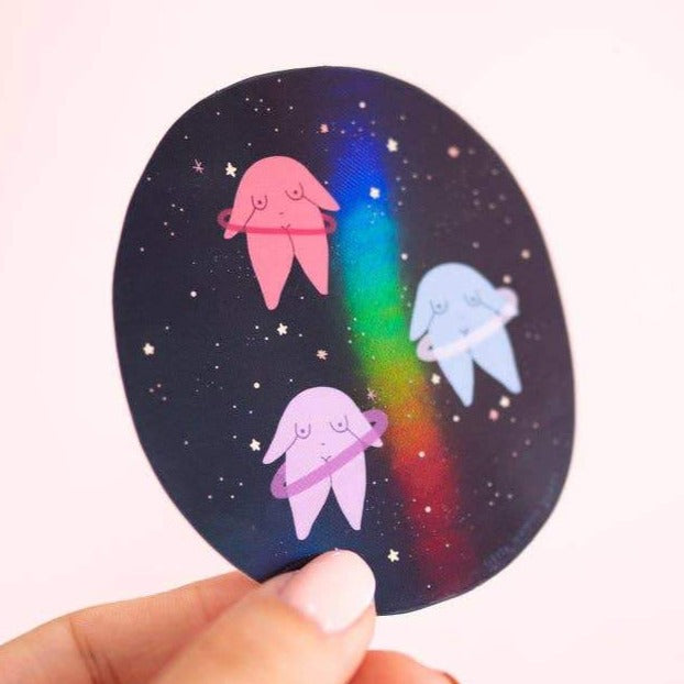 Space Holographic Vinyl Sticker