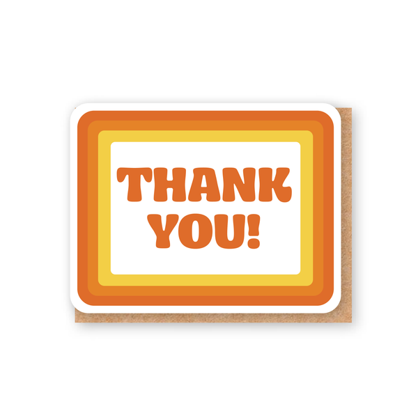 Thank you! Retro Flat Note Card