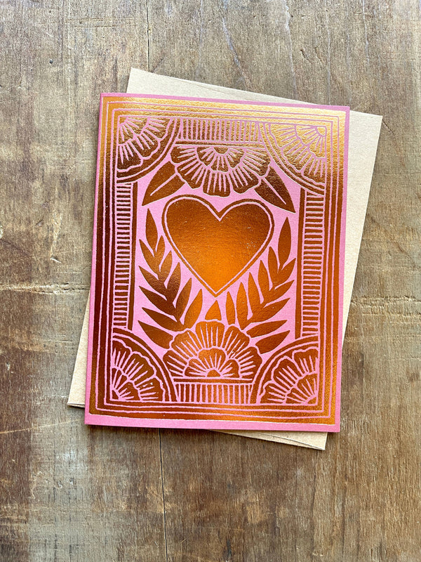 Heart Foil Stamped Card
