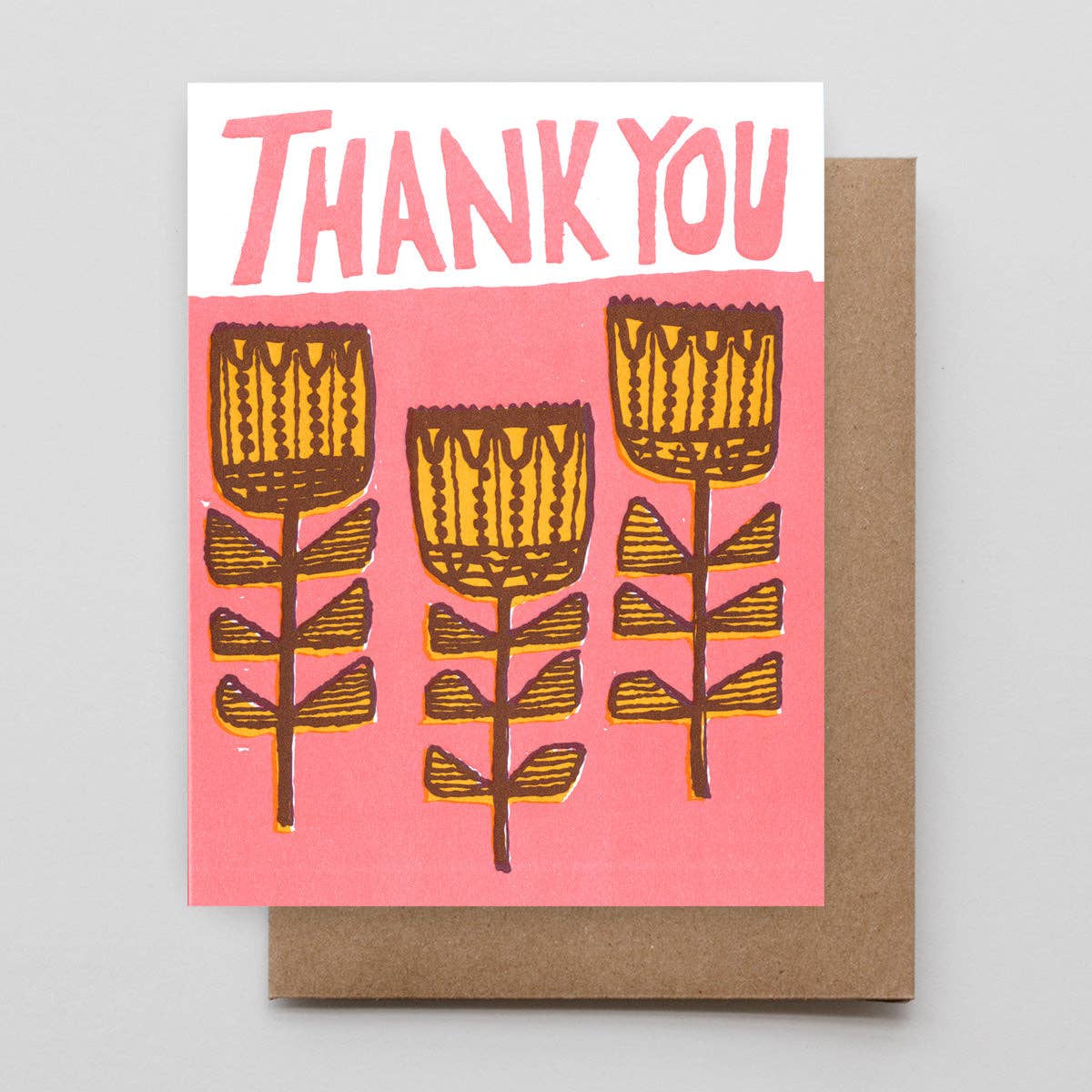 Thank You Folk Flowers Card