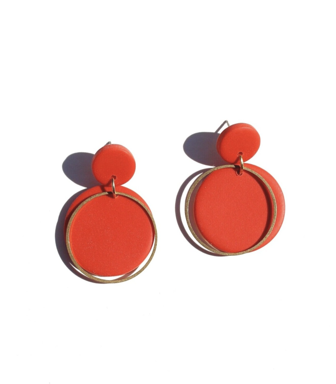 Sigfus Designs: Orange Disk Earrings - DIGS