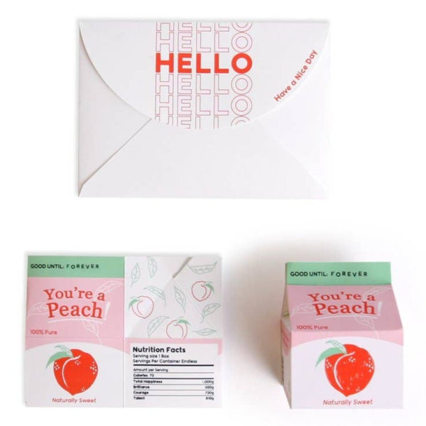 You're A Peach Juice Box Card