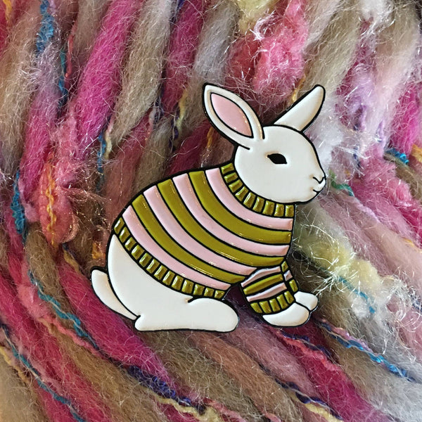 Bunny Sweater Enamel Pin