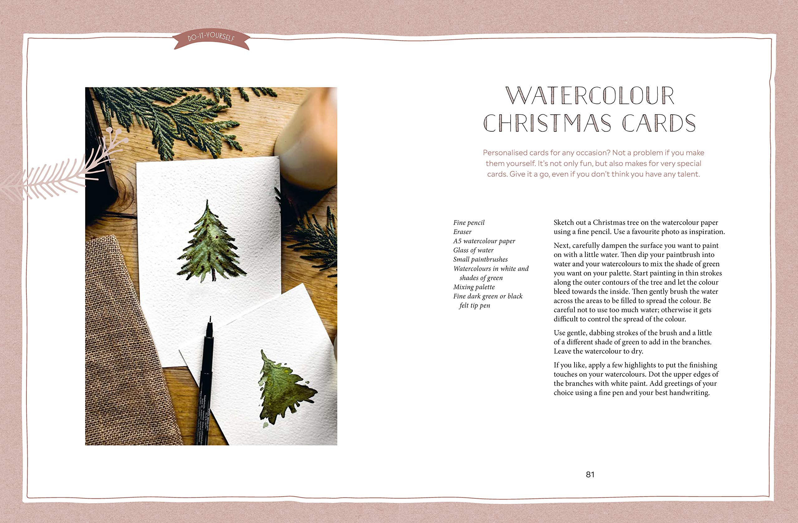 Watercolour Christmas Cards - Advent Recipes and Crafts
