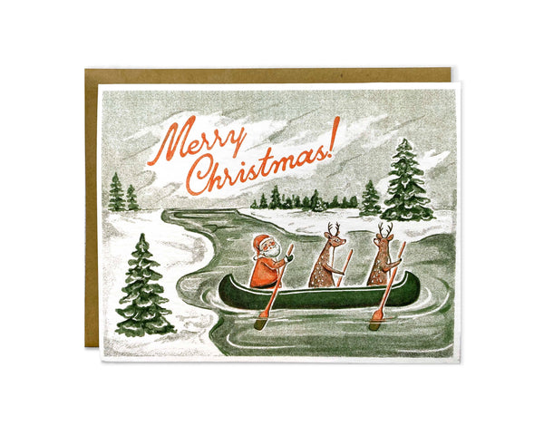 Christmas Santa Canoe Box Card Set