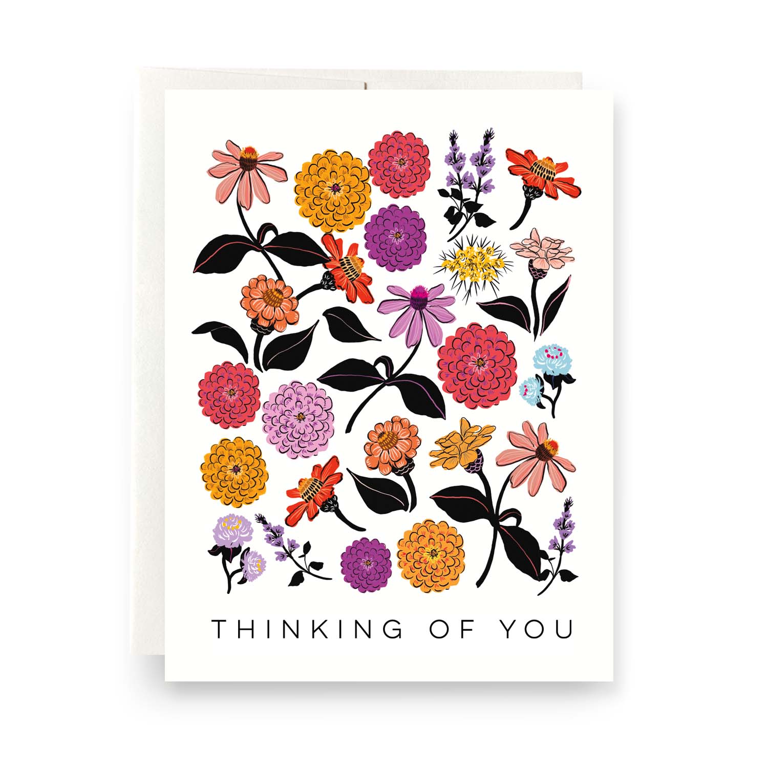 Zinnias Thinking of You Card