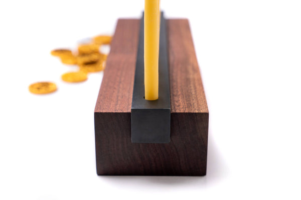 Modern Wood & Steel Menorah