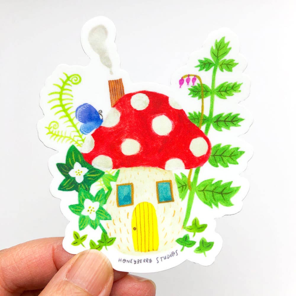 Mushroom House Sticker