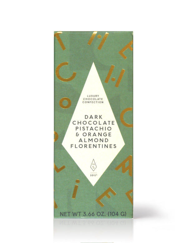 Dark Chocolate Pistachio & Orange Almond Florentines