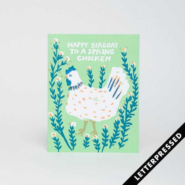 Spring Chicken Birthday Card