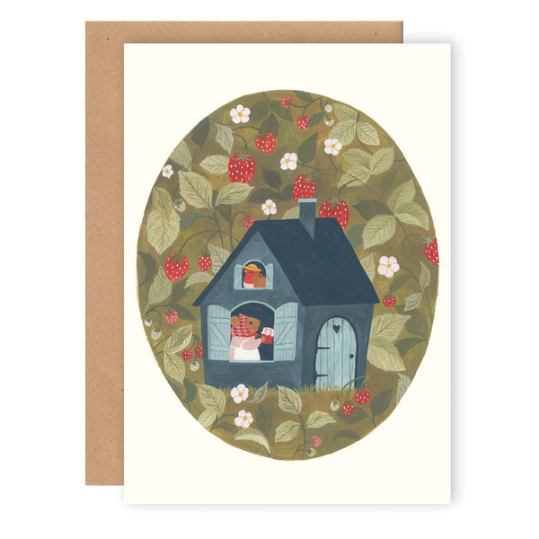Summer Day Strawberry Mouse Card