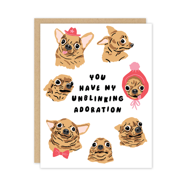 Unblinking Dog Love Card