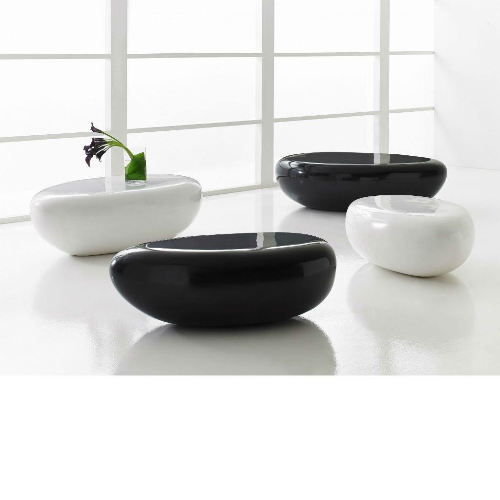 River Stone Cocktail Table, Gel Coat Black - DIGS
