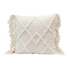 Cotton Blend Pillow with Pattern and Tassels