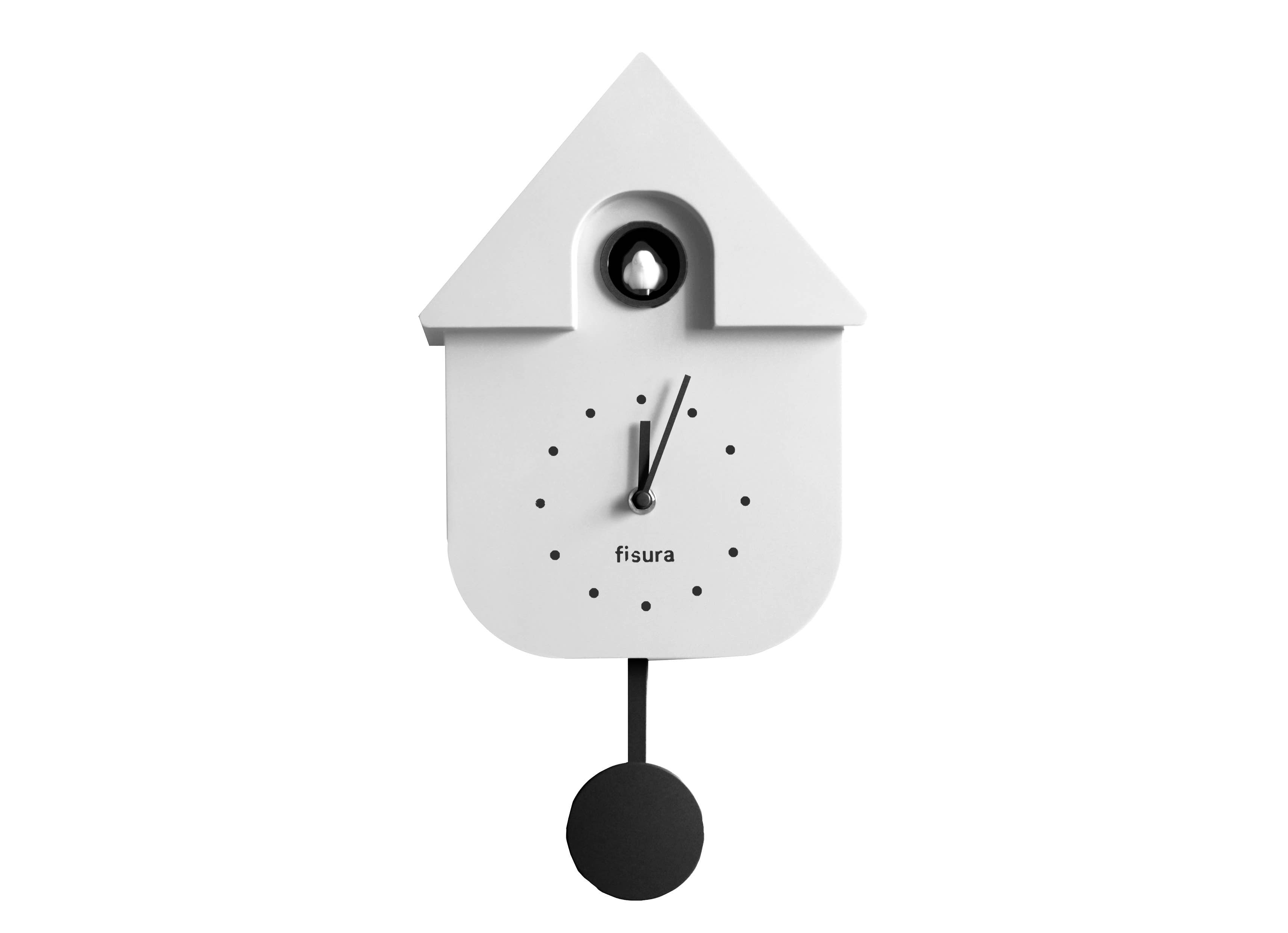 Fisura modern cuckoo clock - white