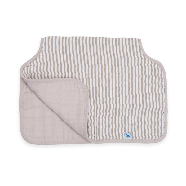 Cotton Muslin Burp Cloth: Grey Stripe