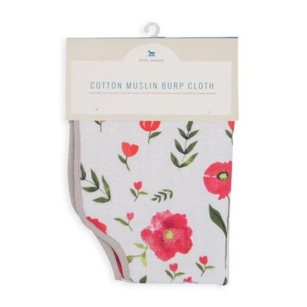 Cotton Muslin Burp Cloth: Summer Poppy