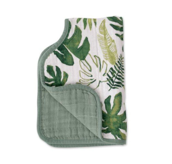 Cotton Muslin Burp Cloth: Tropical Leaf