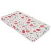 Cotton Muslin Changing Pad Cover: Summer Poppy