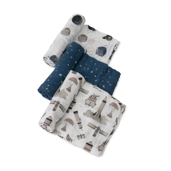 Cotton Muslin Swaddle 3 Pack: Ground Control