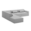 5 Piece Mix Modular Sectional - Left Facing Chaise - Parliament Stone
