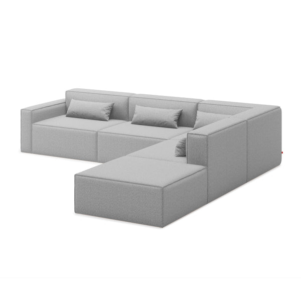 5 Piece Mix Modular Sectional - Right Facing Chaise - Parliament Stone