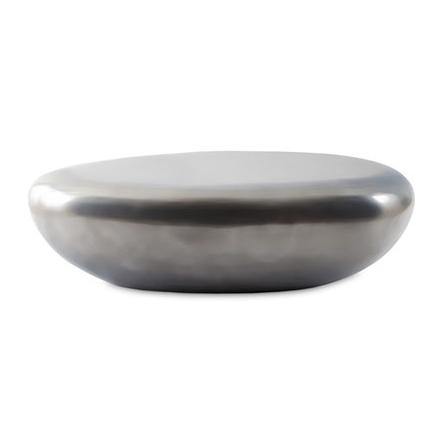 River Stone Cocktail Table, Polished Aluminum - DIGS