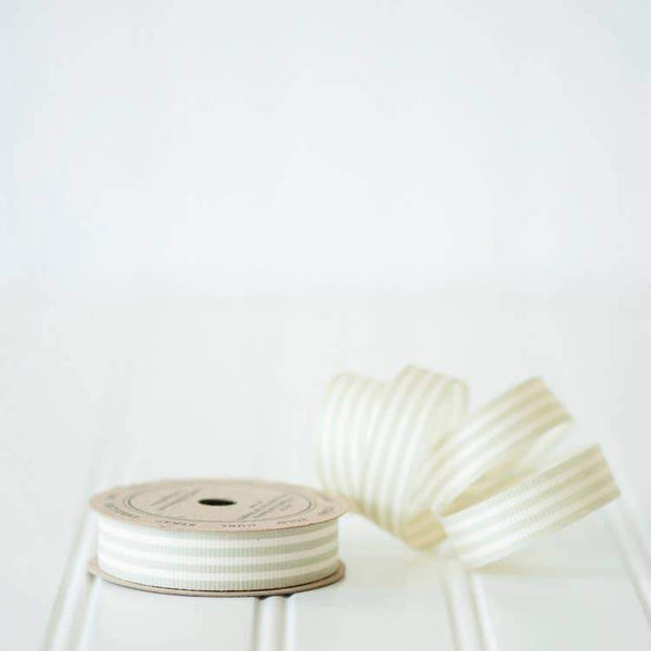Wrappily Cotton Curling Ribbon - grey and white stripe