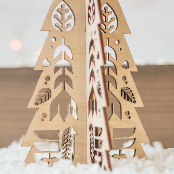 Folk Cutout Christmas Tree Set