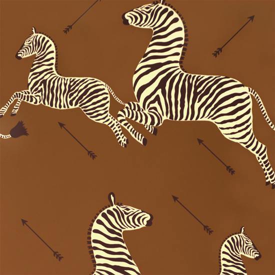 Zebras Wallpaper, Safari Brown | Digs Showroom