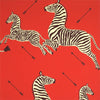 Zebras Wallpaper, Masai Red - DIGS