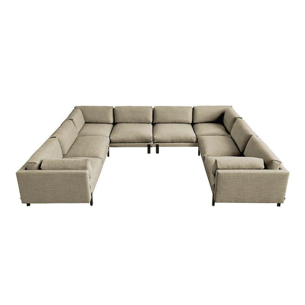 Beige colored U Shaped Sectional Sofa