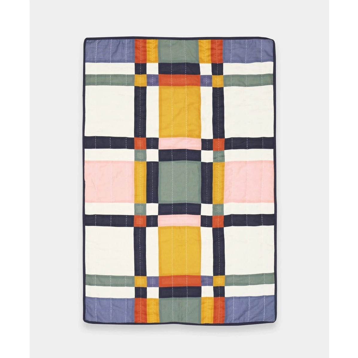 Small Patchwork Plaid Quilt Throw: Multi
