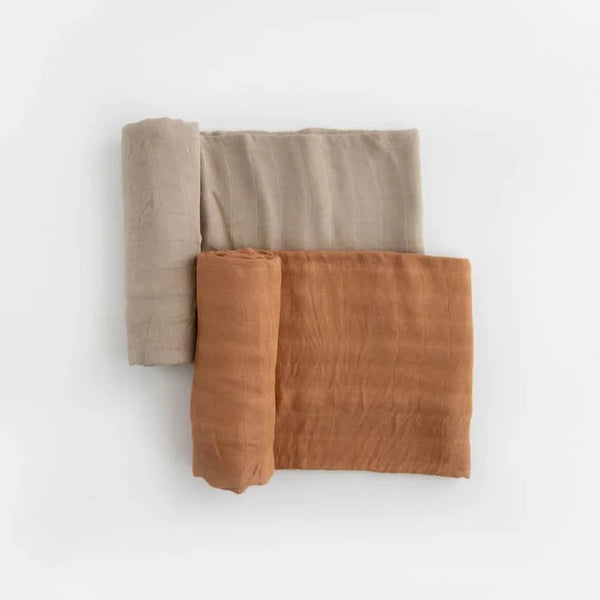 Deluxe Muslin Swaddle 2 Pack: Caramel
