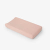 Cotton Muslin Changing Pad Cover: Rose Petal