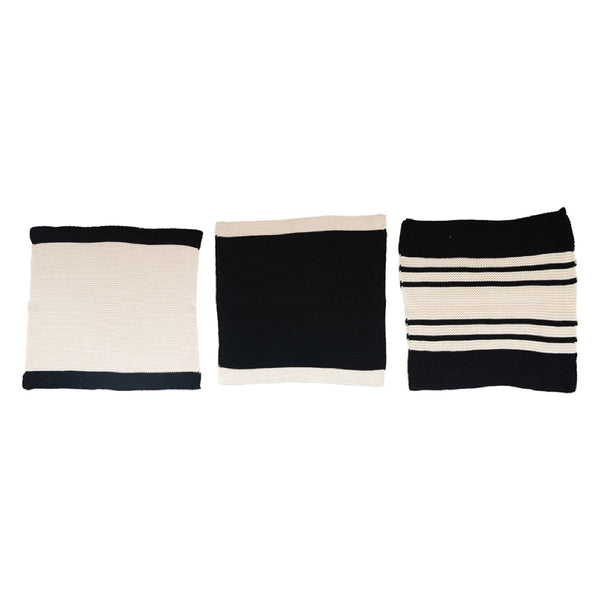 Knit Black and White Dish Cloth Set