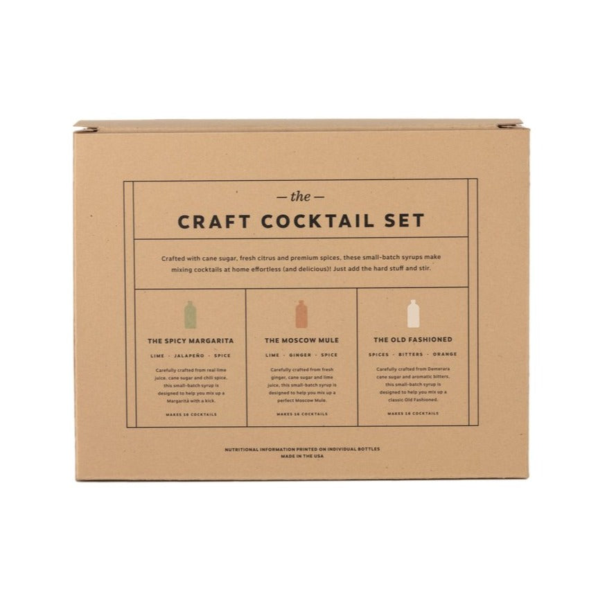 Back of craft cocktail syrups box by W&P Design