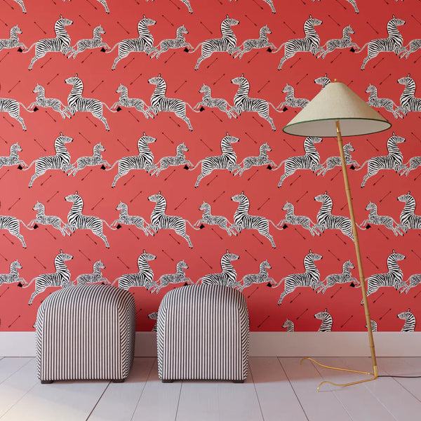 Zebras Wallpaper, Masai Red