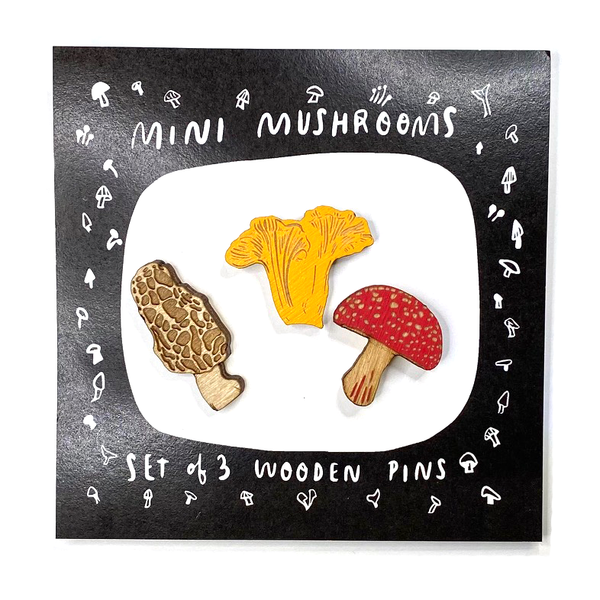 colorful Mini Mushroom Wooden Pins